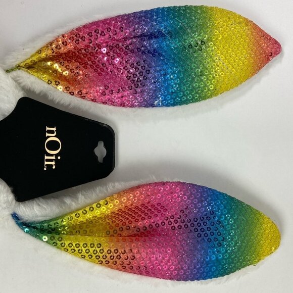 NWT Nordstrom Noir Bunny Ear Headband Sequin Stripe New With Tags Fluffy NEW‎ - Picture 5 of 7